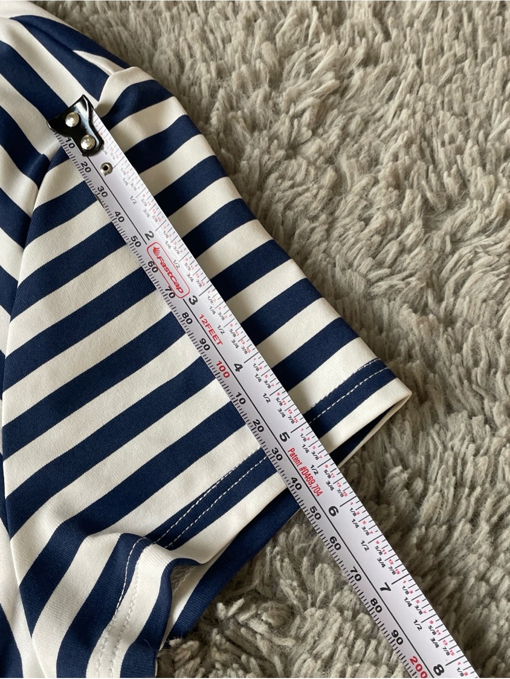 J. McLaughlin Elora Dress Navy White Stripe Catalina Cloth Tie Waist Size Medium - Picture 10 of 10